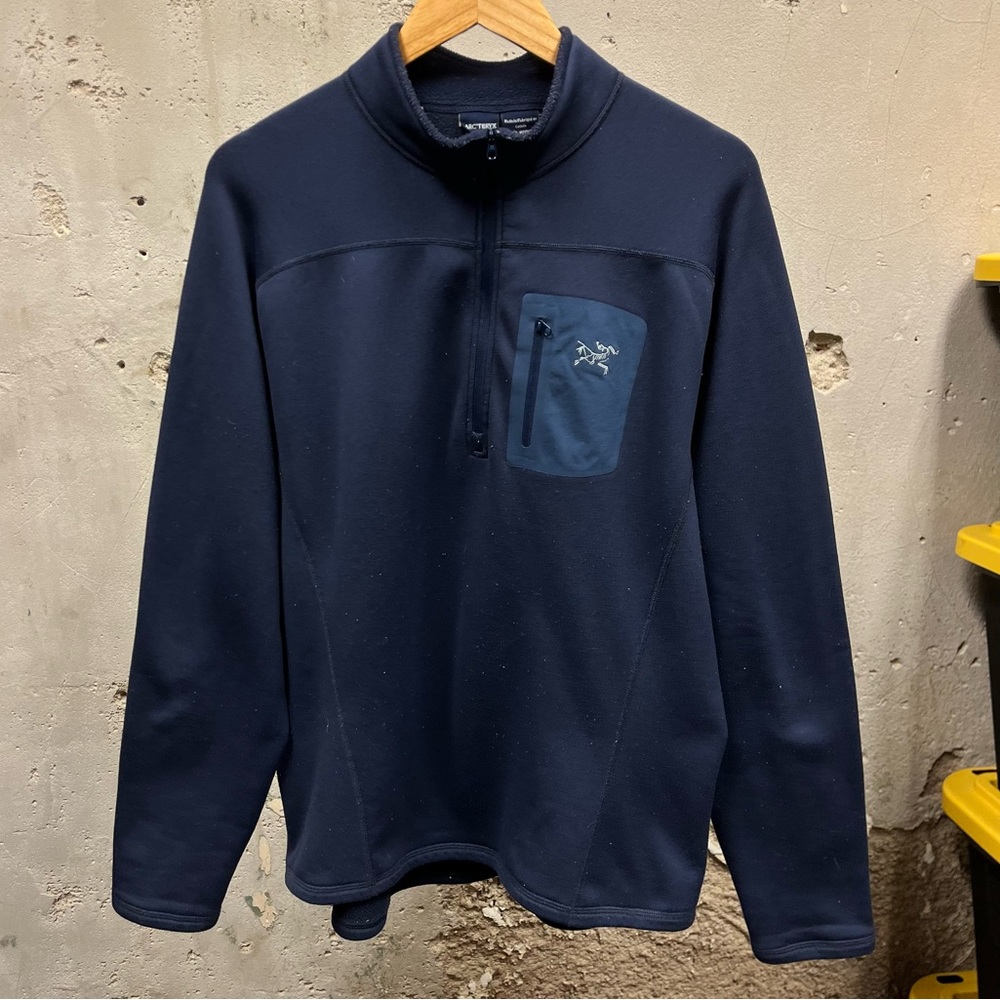 Arc'teryx Men's Blue Half Zip Polartech Navy Blue Pullover Sweatshirt XL Hiking